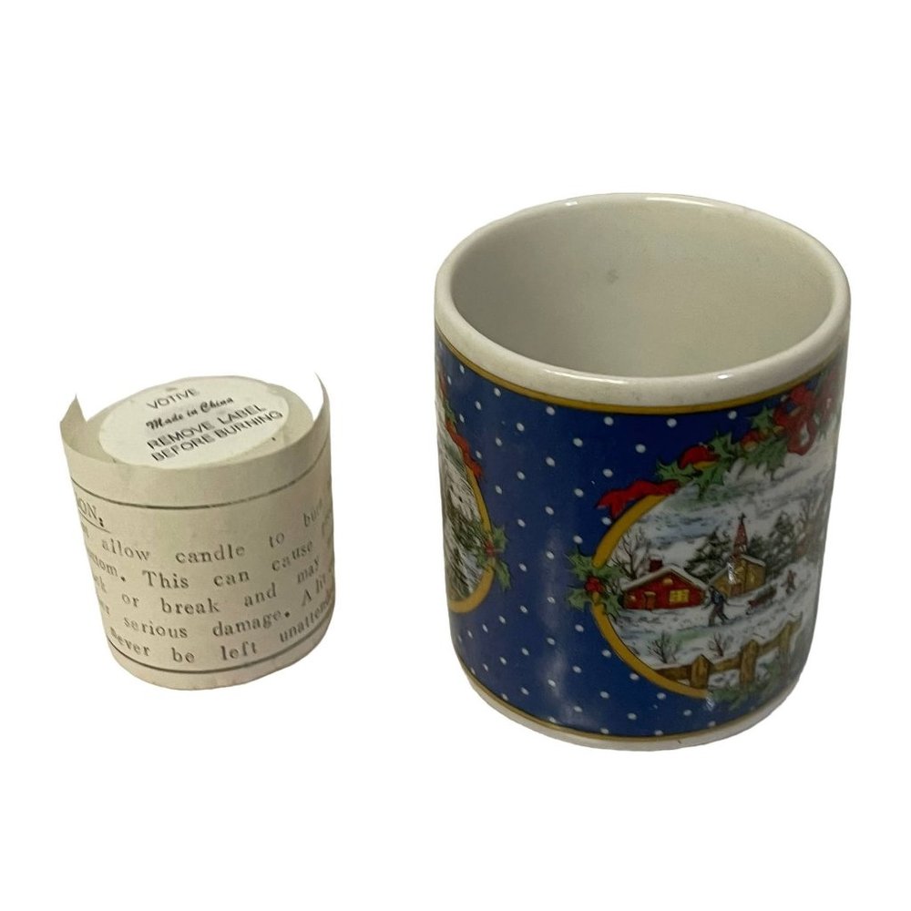 Studio Nova Christmas‎ Tree Coffee Mug Cup Winter Season Theme Blue Ceramic 3" x